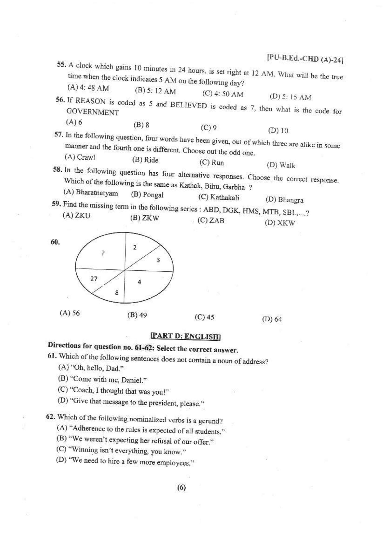 Chandigarh B.Ed 2024 Question Paper - Page 7