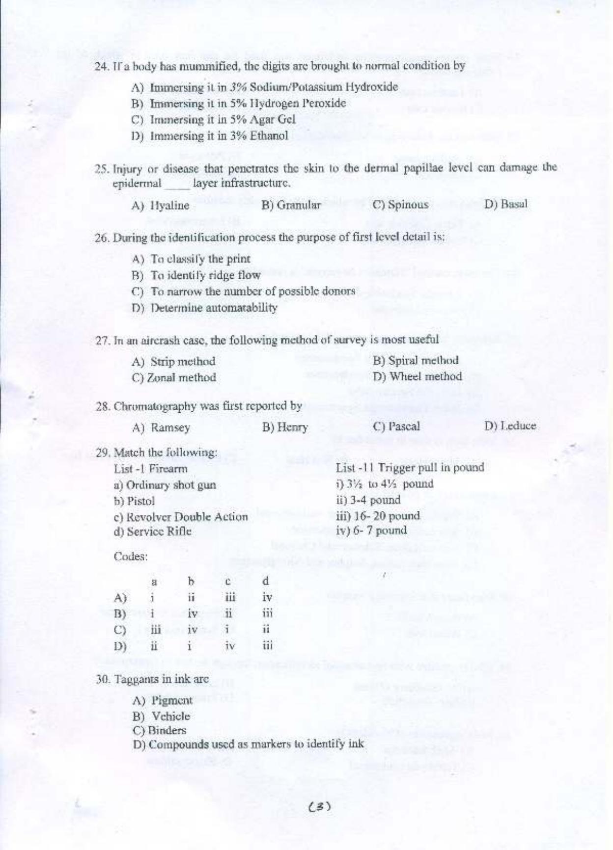 PU MPET Forensic Science and Criminology 2015 Question Paper - Page 4