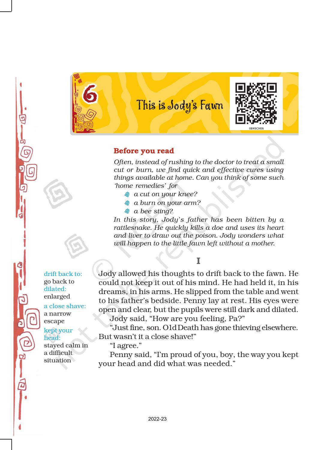 NCERT Book for Class 8 English Chapter 6 This is Jody’s Fawn - Page 1