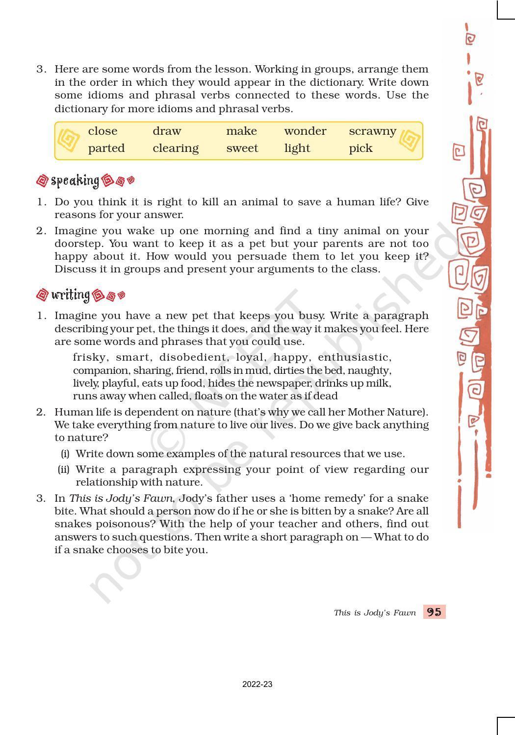 NCERT Book for Class 8 English Chapter 6 This is Jody’s Fawn - Page 10