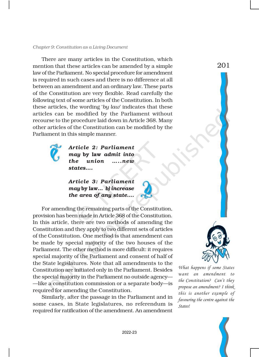 NCERT Book for Class 11 Political Science (Indian Constitution at Work) Chapter 9 Constitution as a Living Document - Page 6
