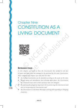NCERT Book for Class 11 Political Science (Indian Constitution at Work) Chapter 9 Constitution as a Living Document