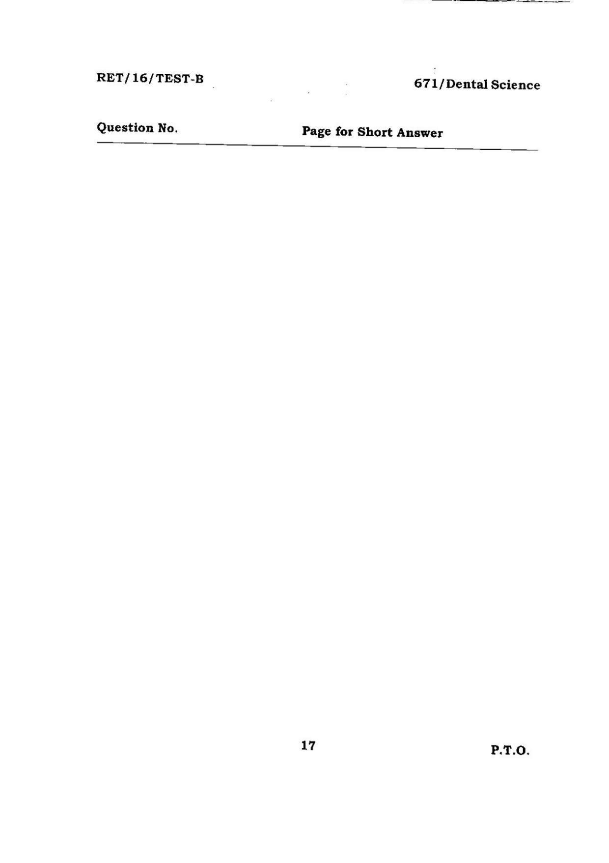 BHU RET DENTAL SCIENCE 2016 Question Paper - Page 17