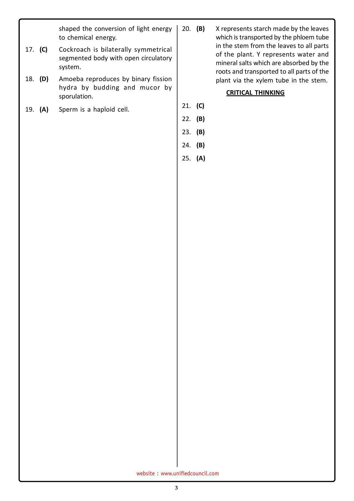 2023 Class 9 NSTSE Key & Solutions - Page 3