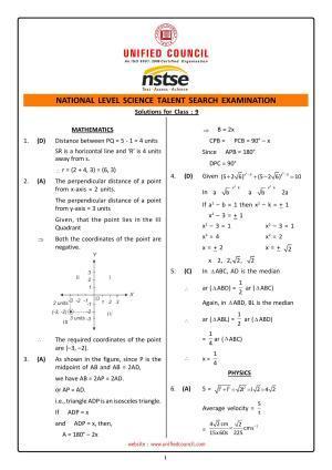 2023 Class 9 NSTSE Key & Solutions