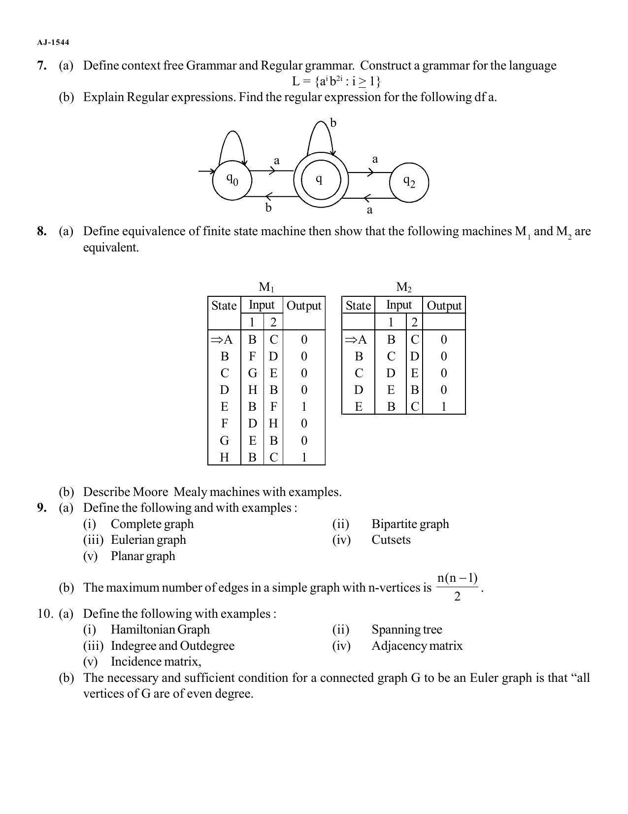 Bilaspur University Question Paper 2021-2022:M.A (Previous) Mathematics  Advance Discrete Mathematics Paper 1 - Page 2