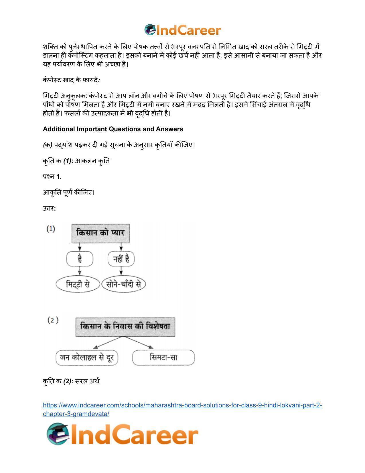 Maharashtra Board Solutions for Class 9- Hindi Lokvani (Part 2): Chapter 3- ग्रामदेवता - Page 6