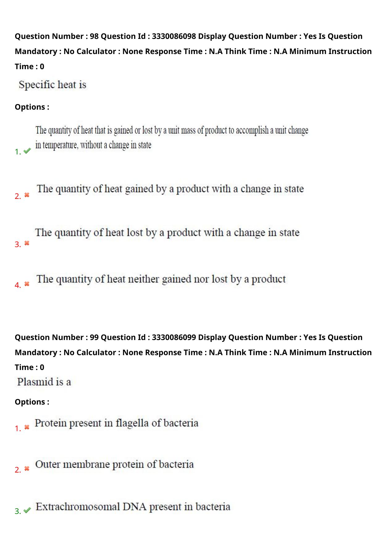 AP PGECET 2024 Food Technology Question Paper with Preliminary Key - Page 56