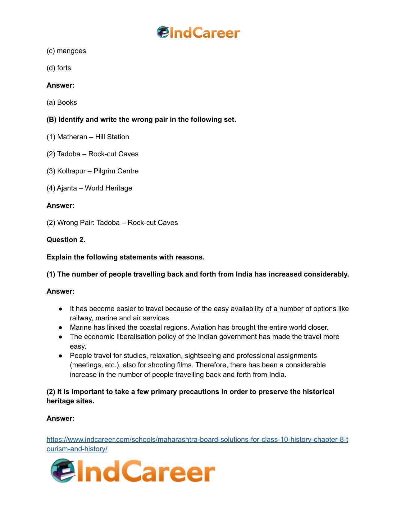 Maharashtra Board Solutions for Class 10- History: Chapter 8- Tourism and History - Page 3