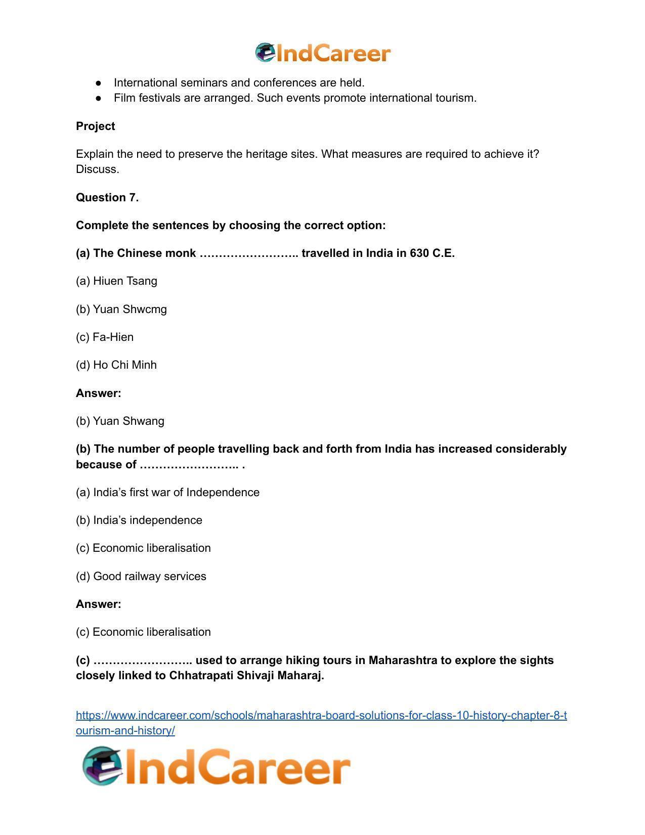 Maharashtra Board Solutions for Class 10- History: Chapter 8- Tourism and History - Page 9