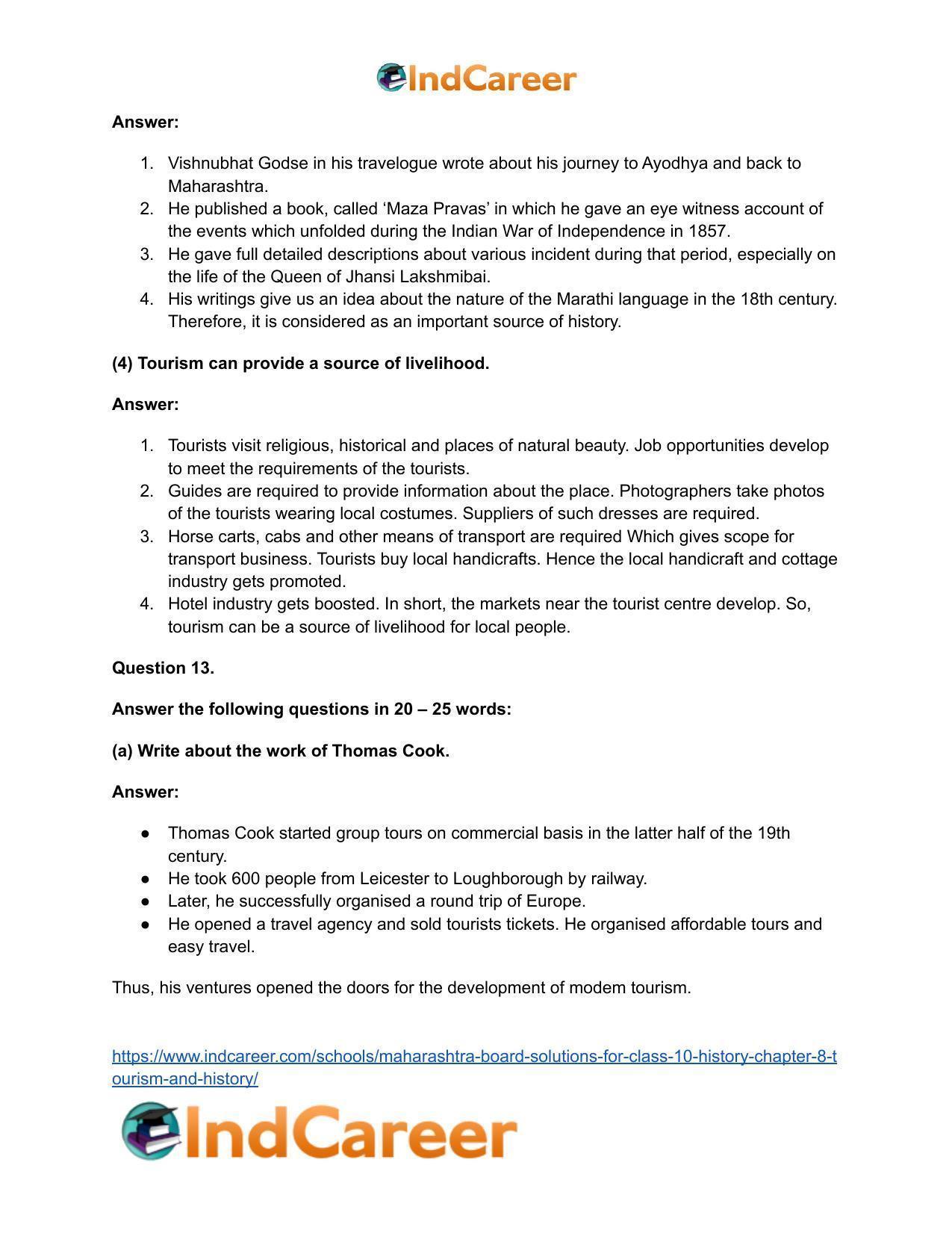 Maharashtra Board Solutions for Class 10- History: Chapter 8- Tourism and History - Page 20