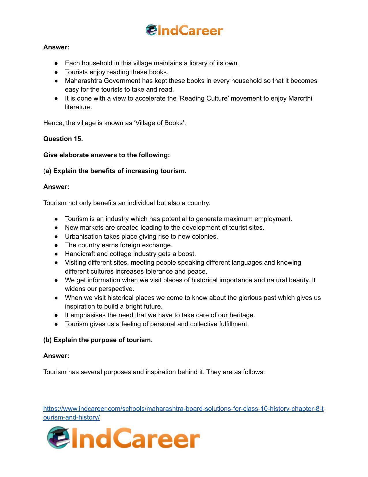 Maharashtra Board Solutions for Class 10- History: Chapter 8- Tourism and History - Page 23