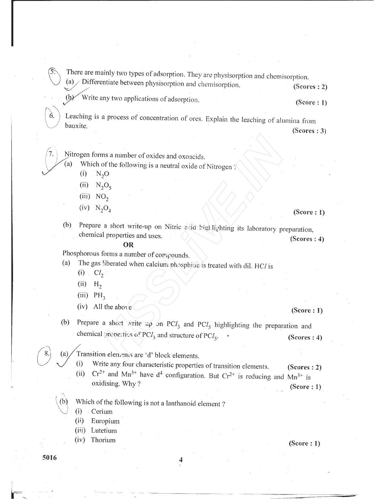 Kerala Plus Two 2017 Chemistry Question paper - Page 3