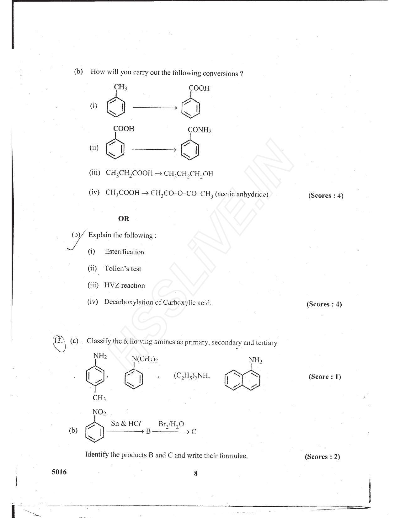 Kerala Plus Two 2017 Chemistry Question paper - Page 5
