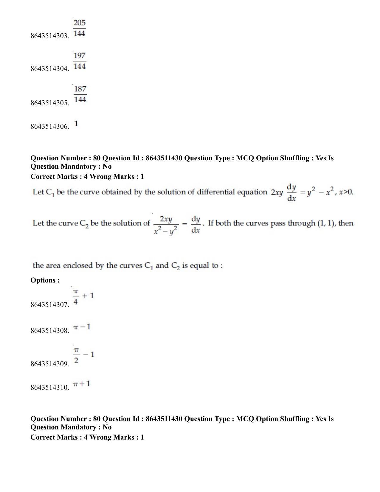JEE Mains 2021: BTech EG (Shift 2) 16-03-2021 Question Paper - Page 77