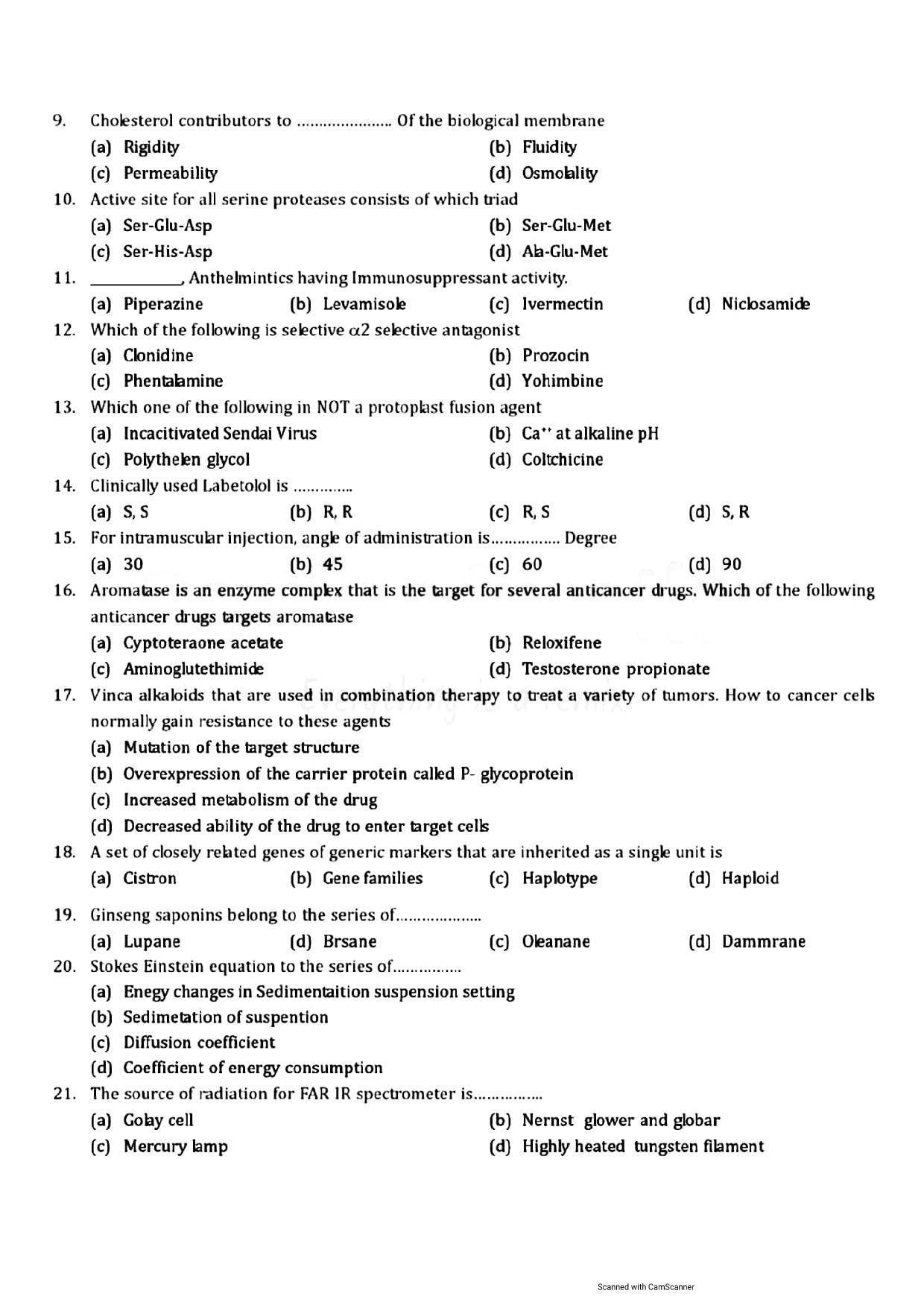 GPAT 2013 Question Paper with Answer Key - Page 2