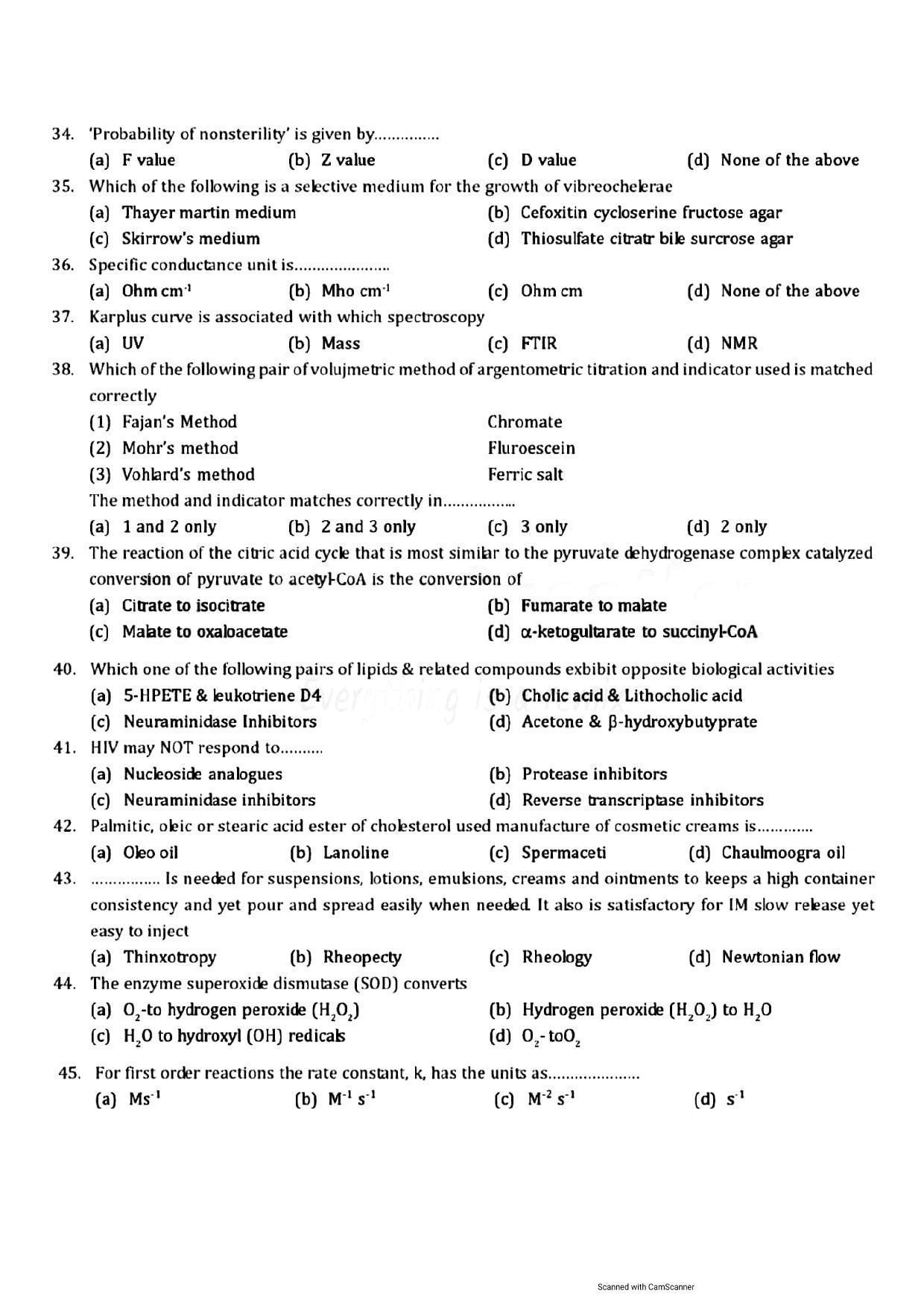 GPAT 2013 Question Paper with Answer Key - Page 4
