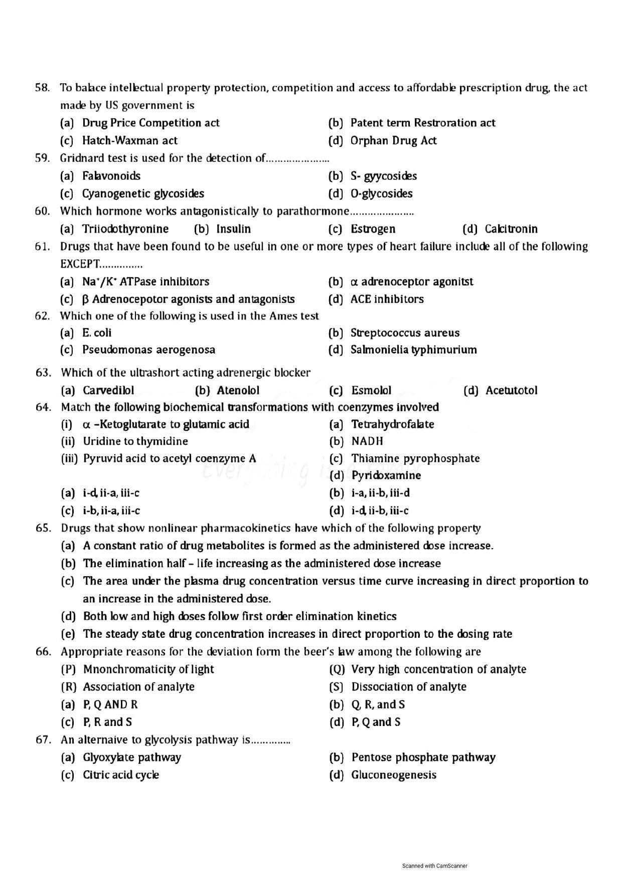 GPAT 2013 Question Paper with Answer Key - Page 6