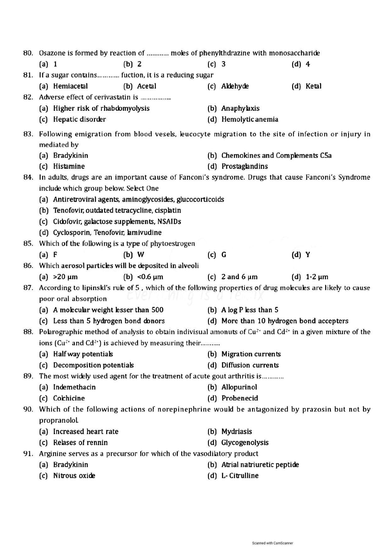 GPAT 2013 Question Paper with Answer Key - Page 8