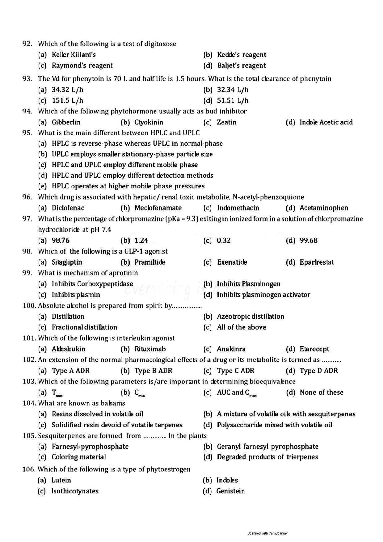 GPAT 2013 Question Paper with Answer Key - Page 9