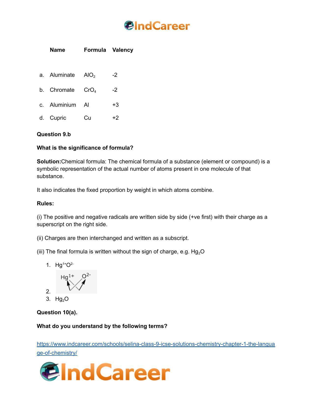 Selina Class 9 ICSE Solutions Chemistry : Chapter 1- The Language of Chemistry - Page 5