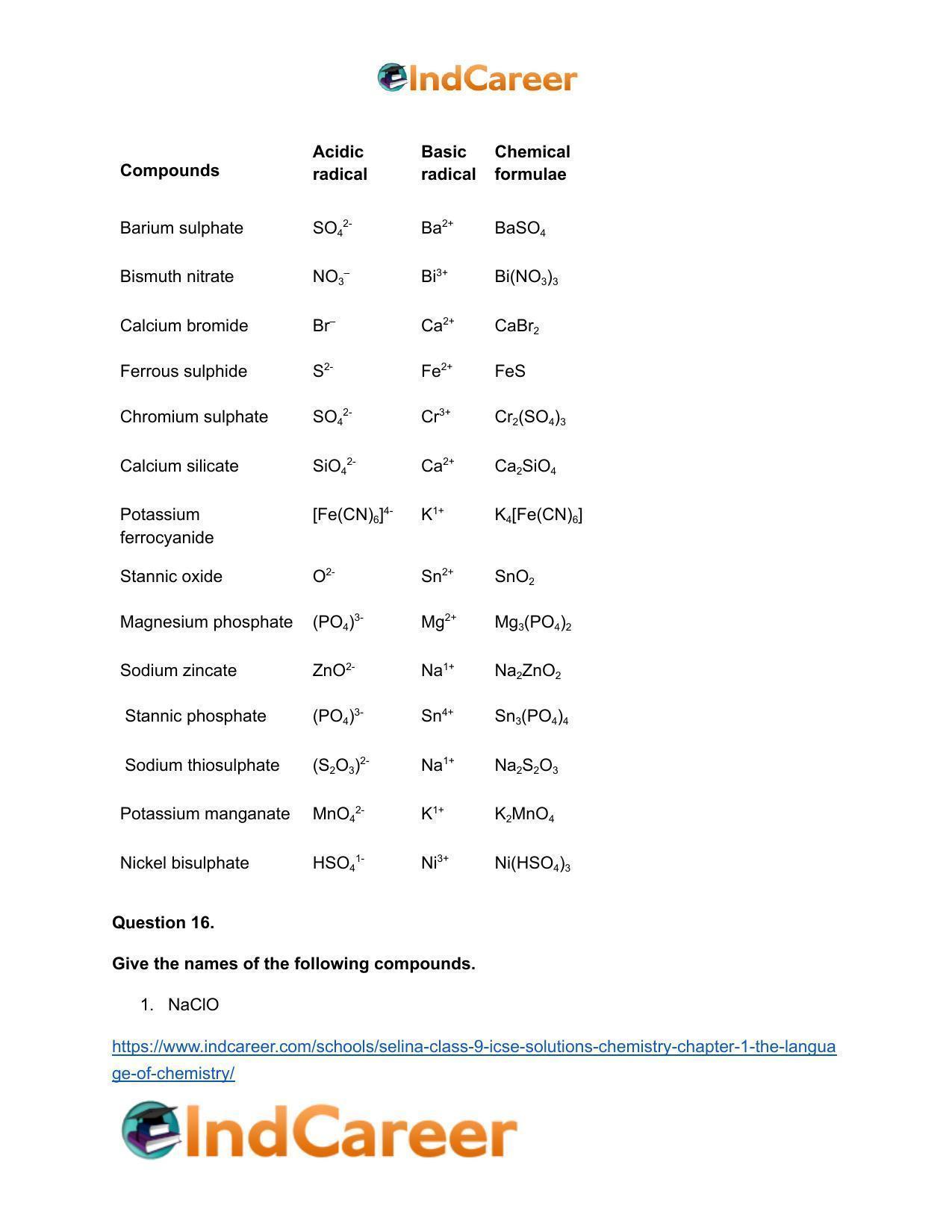 Selina Class 9 ICSE Solutions Chemistry : Chapter 1- The Language of Chemistry - Page 11