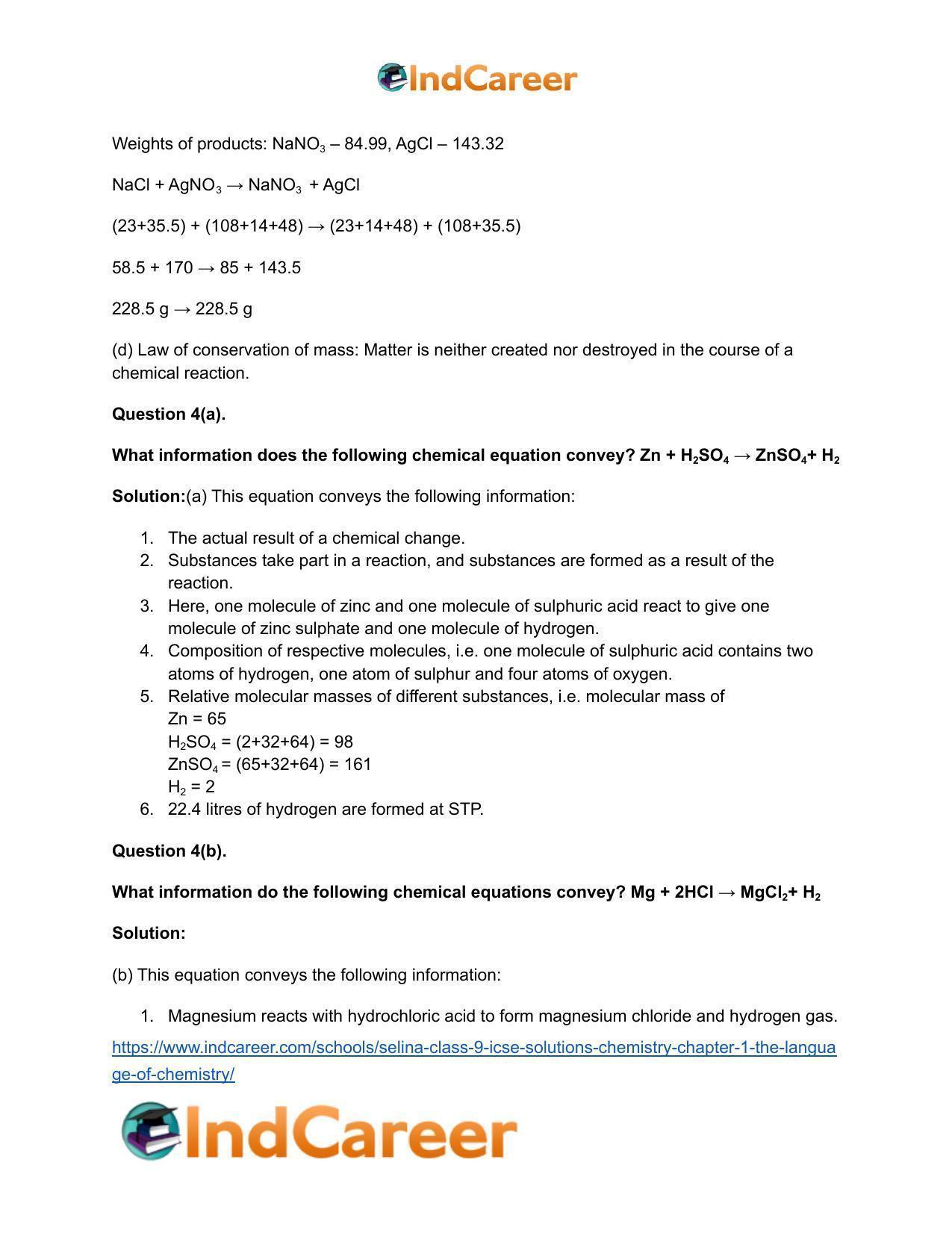 Selina Class 9 ICSE Solutions Chemistry : Chapter 1- The Language of Chemistry - Page 17