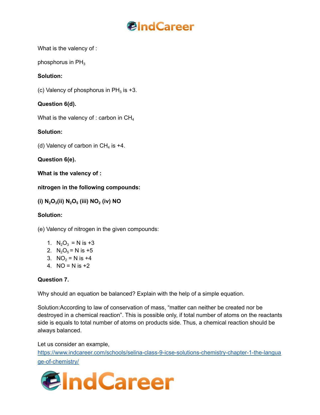 Selina Class 9 ICSE Solutions Chemistry : Chapter 1- The Language of Chemistry - Page 19