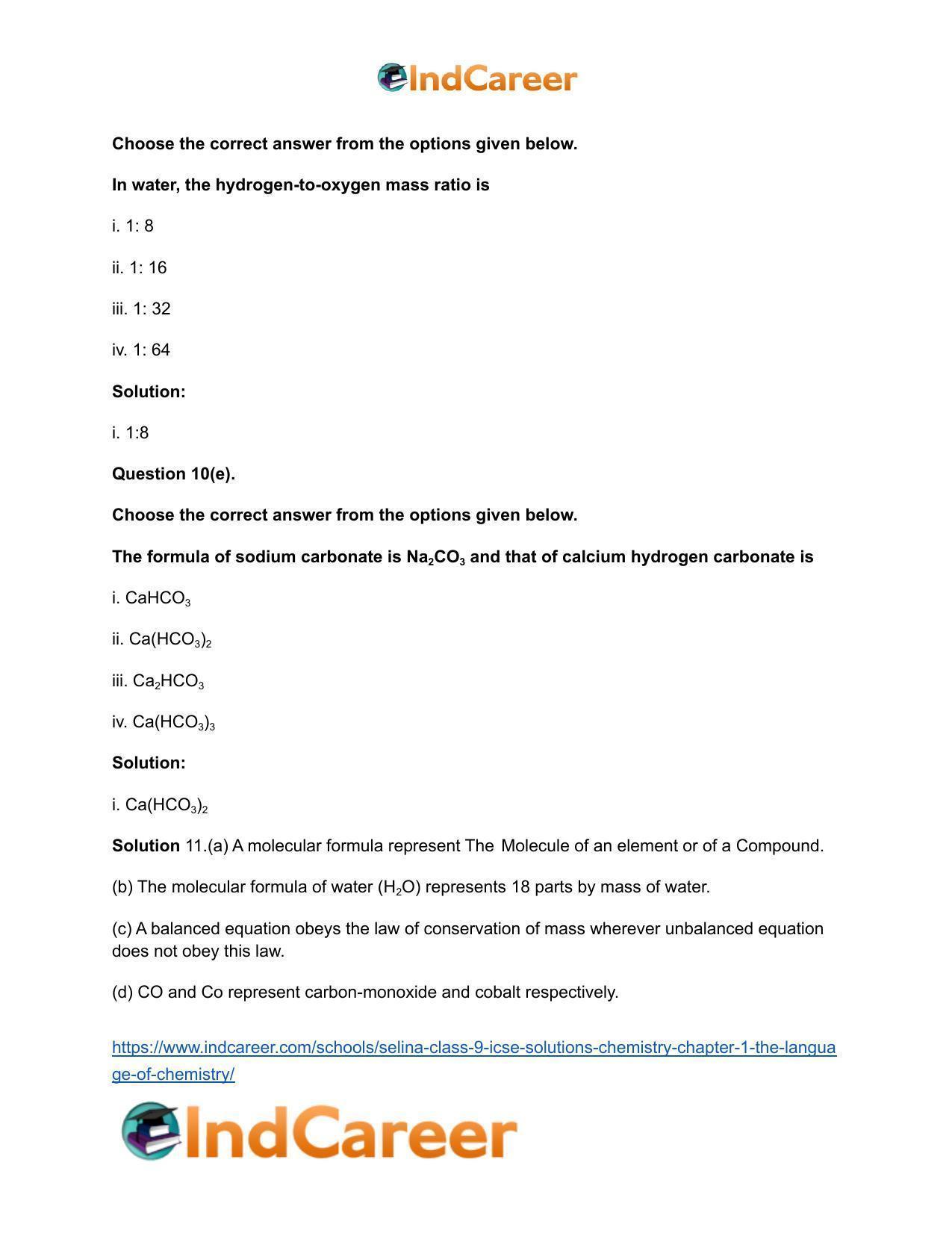 Selina Class 9 ICSE Solutions Chemistry : Chapter 1- The Language of Chemistry - Page 27