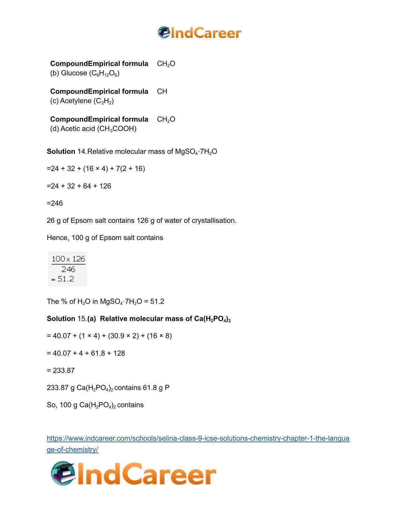 Selina Class 9 ICSE Solutions Chemistry : Chapter 1- The Language of Chemistry - Page 29