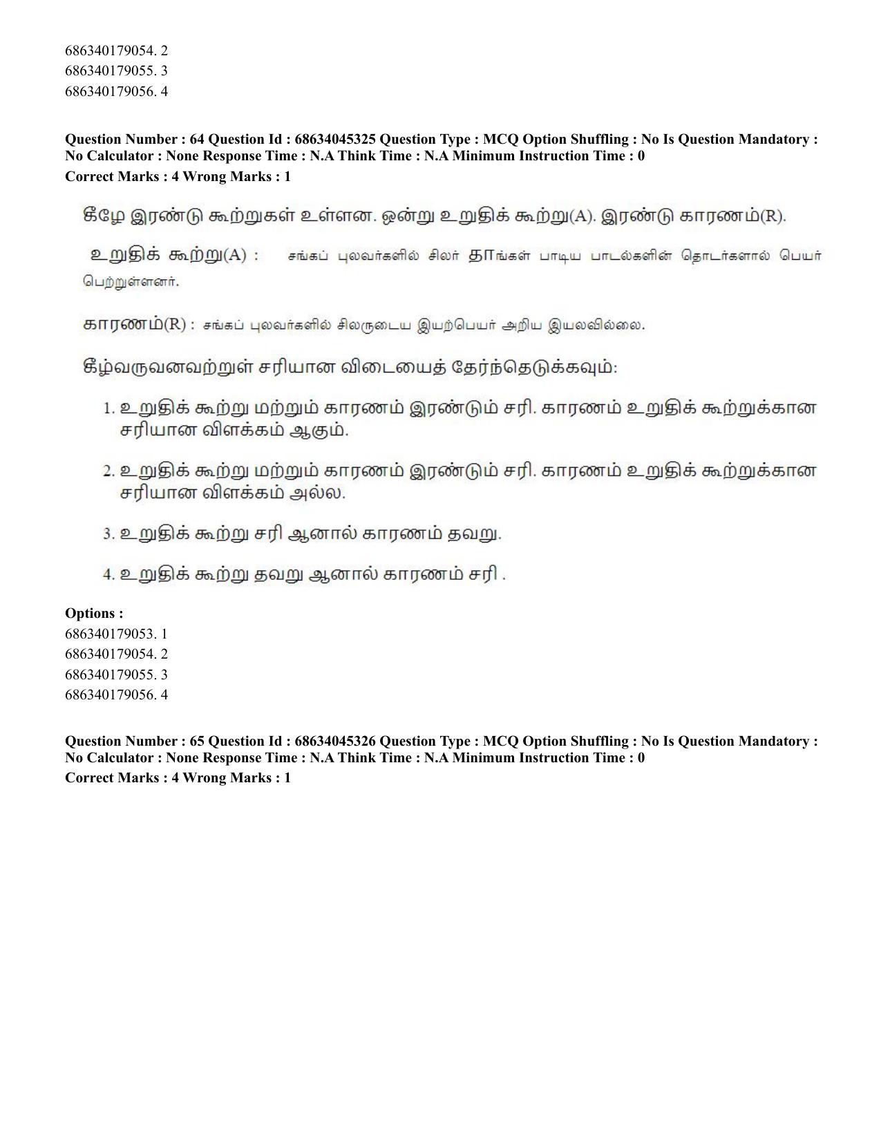 CUET PG 2023: LAQP35 – Tamil (Eng)-shift 3 (30-06-2023) Question Paper - Page 85