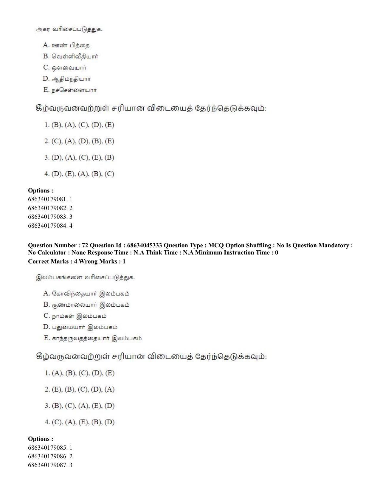CUET PG 2023: LAQP35 – Tamil (Eng)-shift 3 (30-06-2023) Question Paper - Page 98