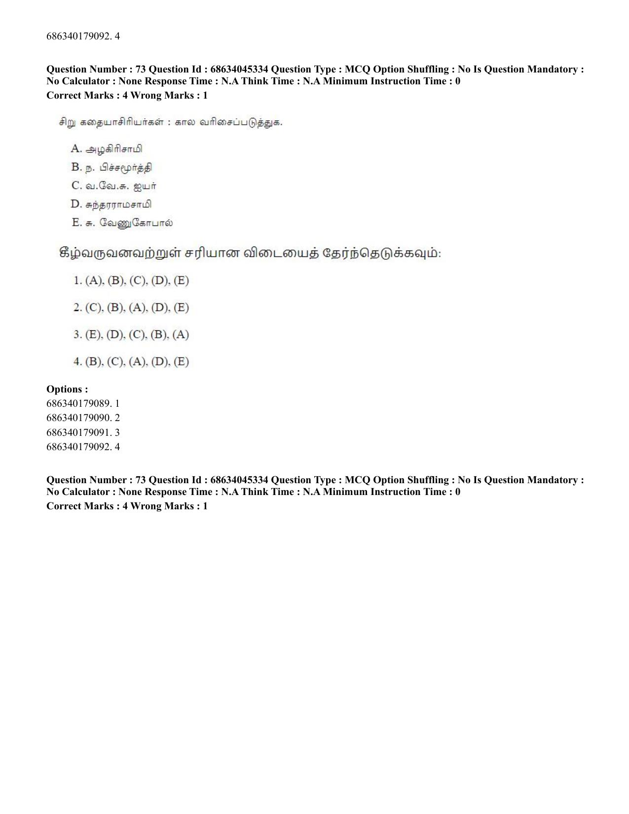 CUET PG 2023: LAQP35 – Tamil (Eng)-shift 3 (30-06-2023) Question Paper - Page 101