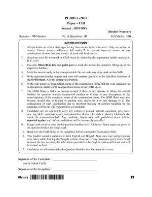 WB PUBDET 2023 Paper VIII (History) Question Paper