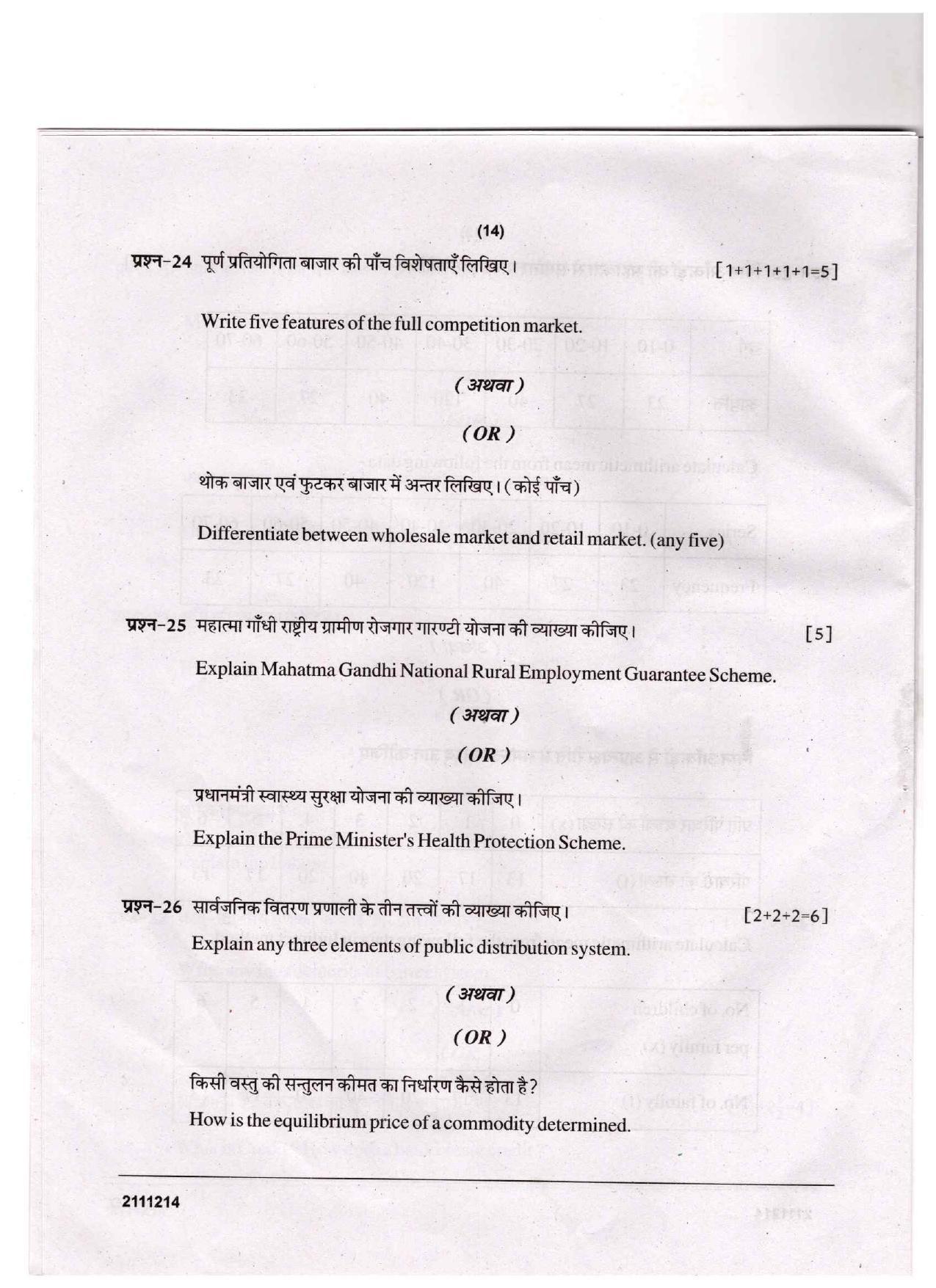 CGSOS Class 10 Economics Question Paper - Page 14