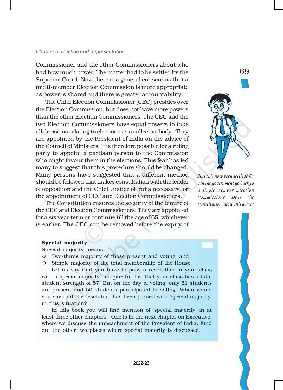 NCERT Book for Class 11 Political Science (Indian Constitution at Work) Chapter 3 Election and Representation - Page 19
