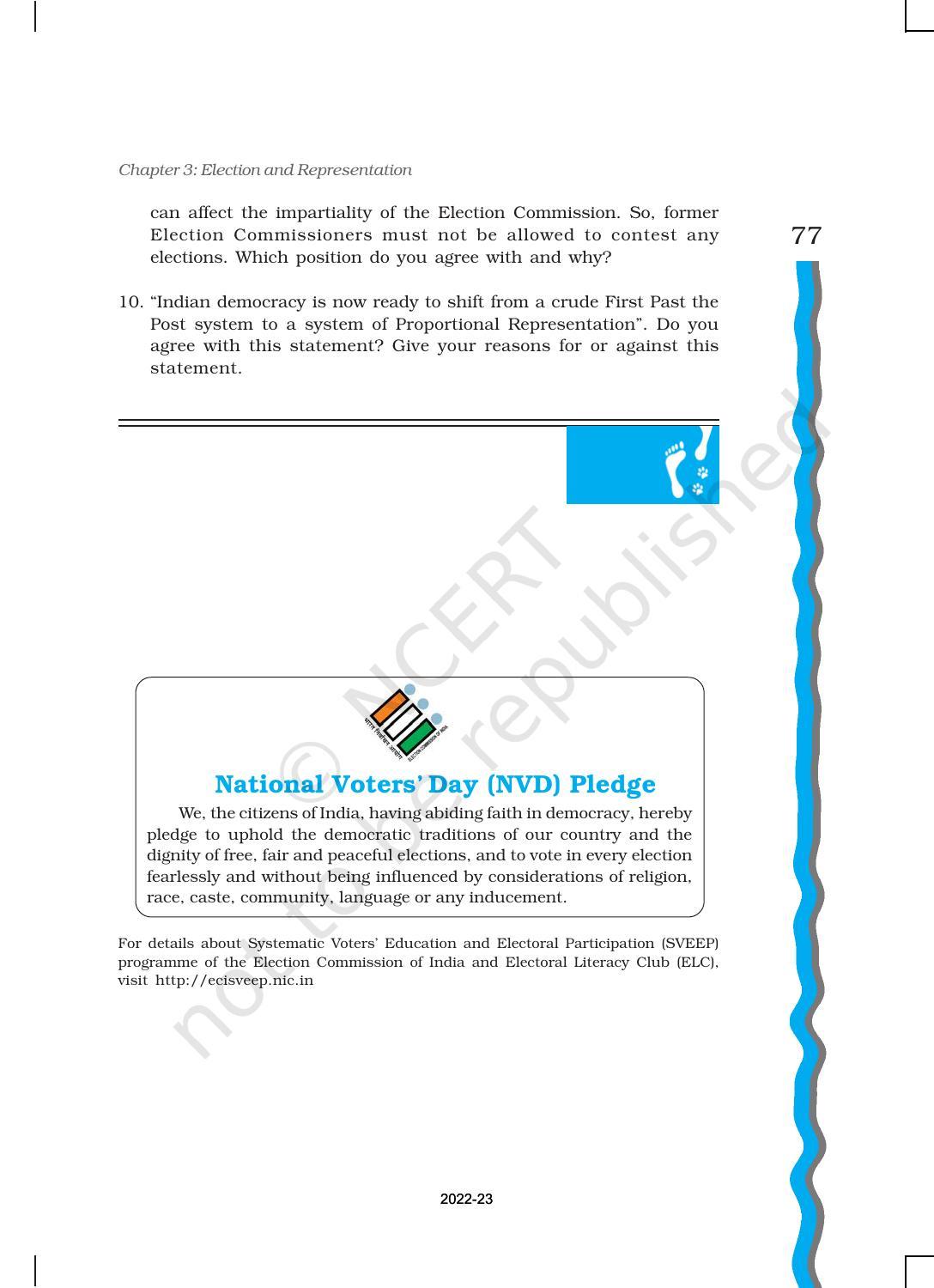 NCERT Book for Class 11 Political Science (Indian Constitution at Work) Chapter 3 Election and Representation - Page 27
