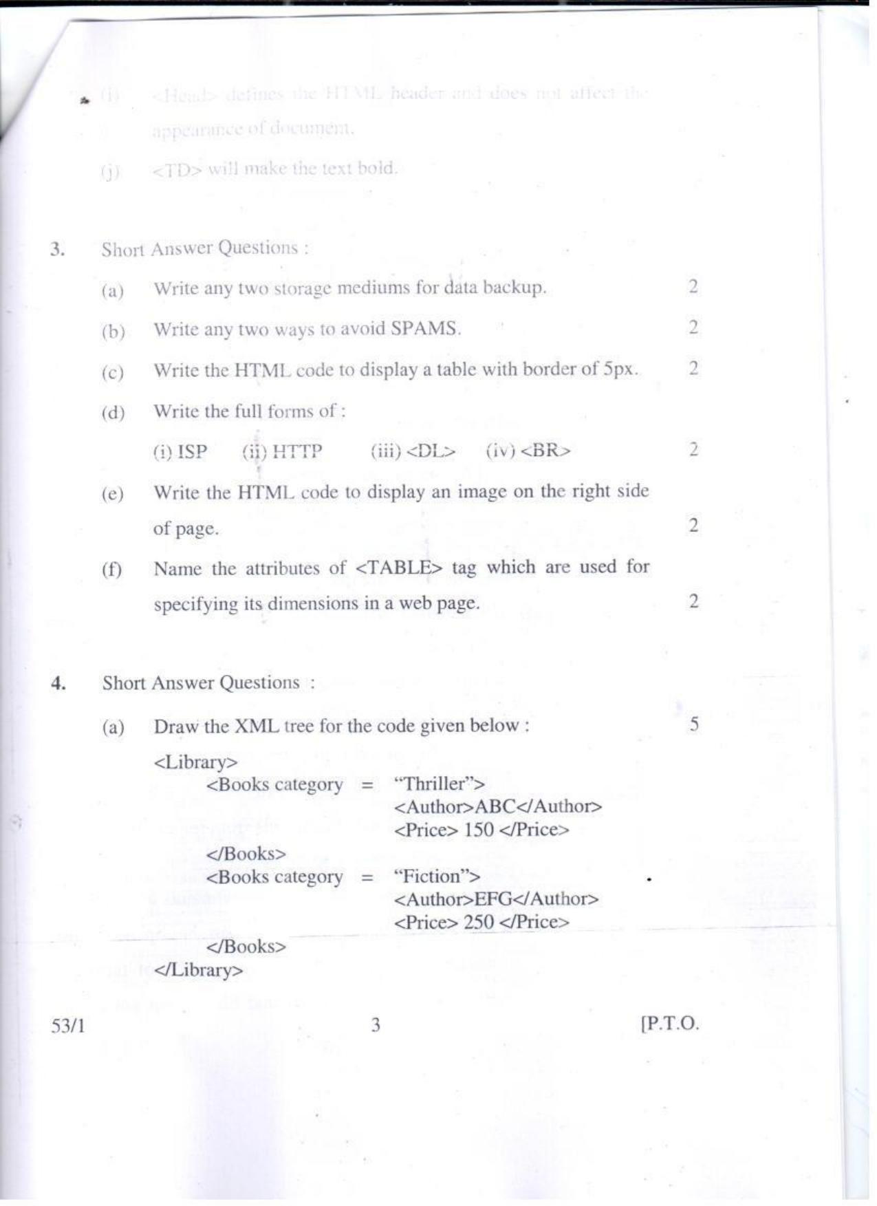 CBSE Class 10 Foundation Of Information Technology JSR Set-4-Delhi- 10 2016 Question Paper - Page 3