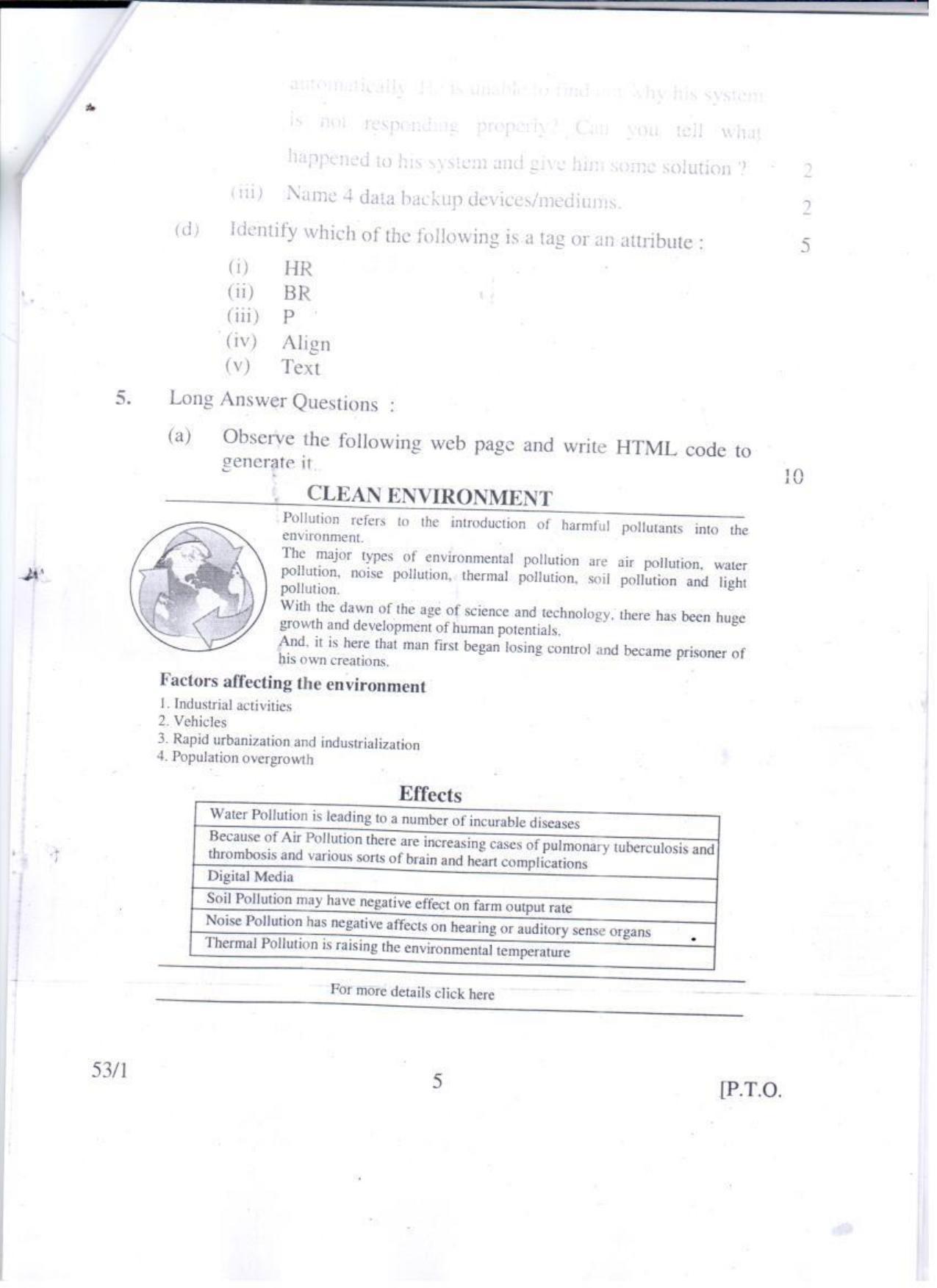 CBSE Class 10 Foundation Of Information Technology JSR Set-4-Delhi- 10 2016 Question Paper - Page 5