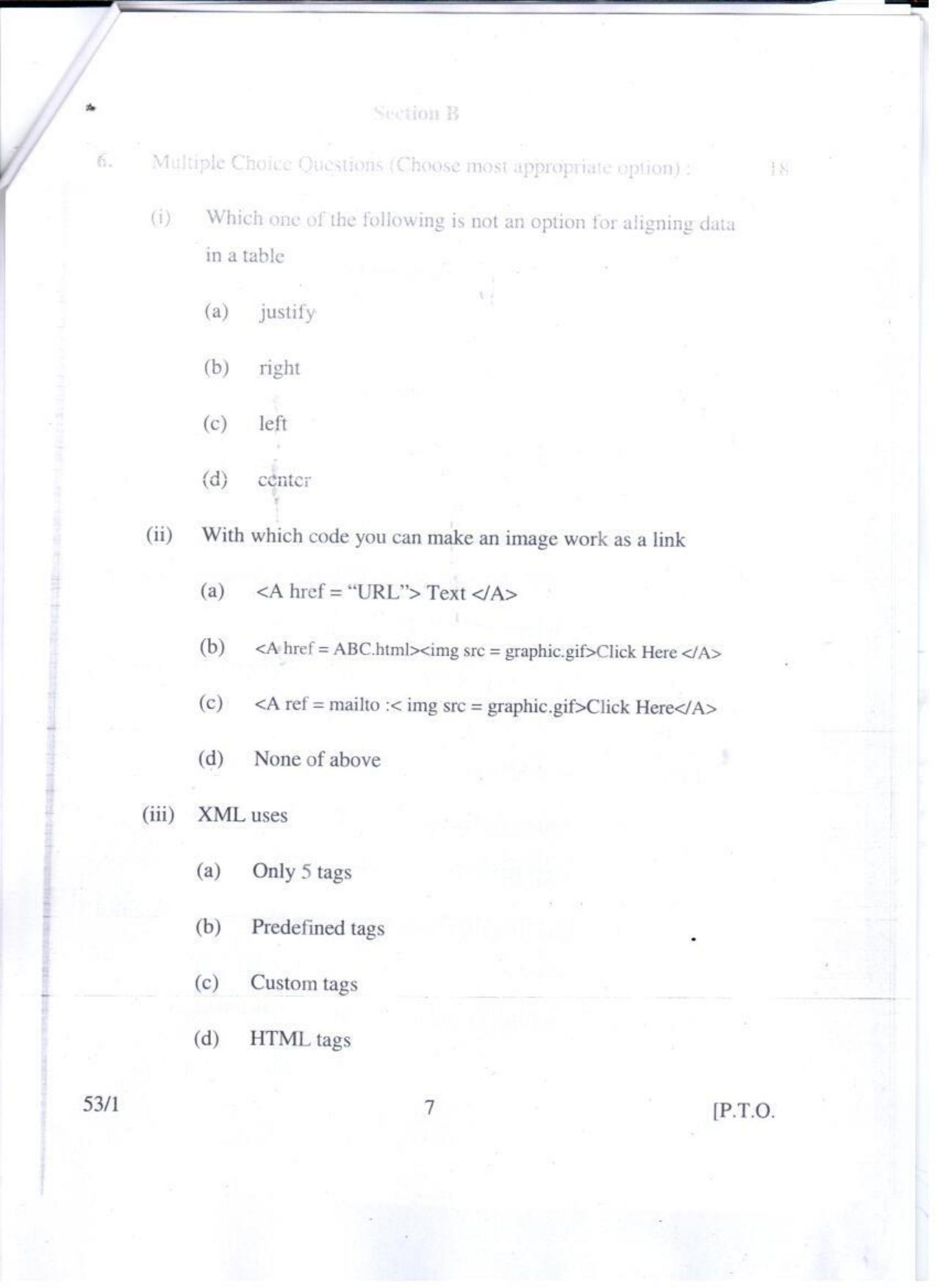 CBSE Class 10 Foundation Of Information Technology JSR Set-4-Delhi- 10 2016 Question Paper - Page 7