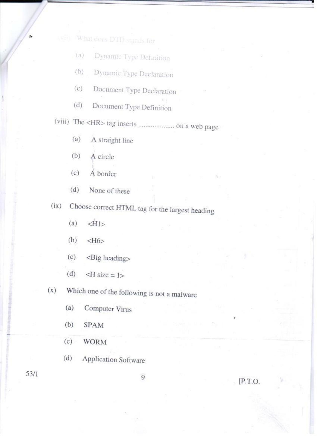 CBSE Class 10 Foundation Of Information Technology JSR Set-4-Delhi- 10 2016 Question Paper - Page 9