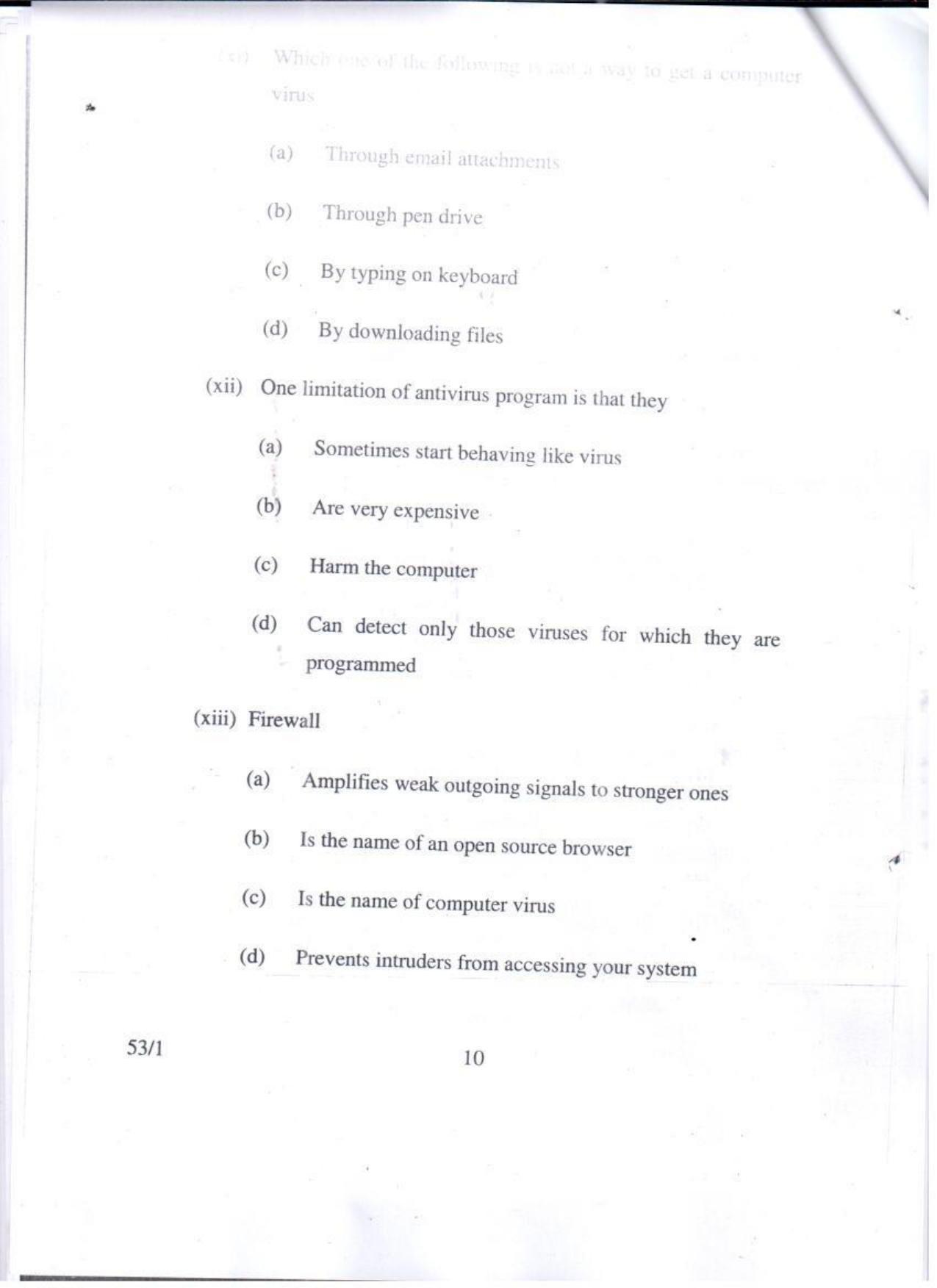 CBSE Class 10 Foundation Of Information Technology JSR Set-4-Delhi- 10 2016 Question Paper - Page 10