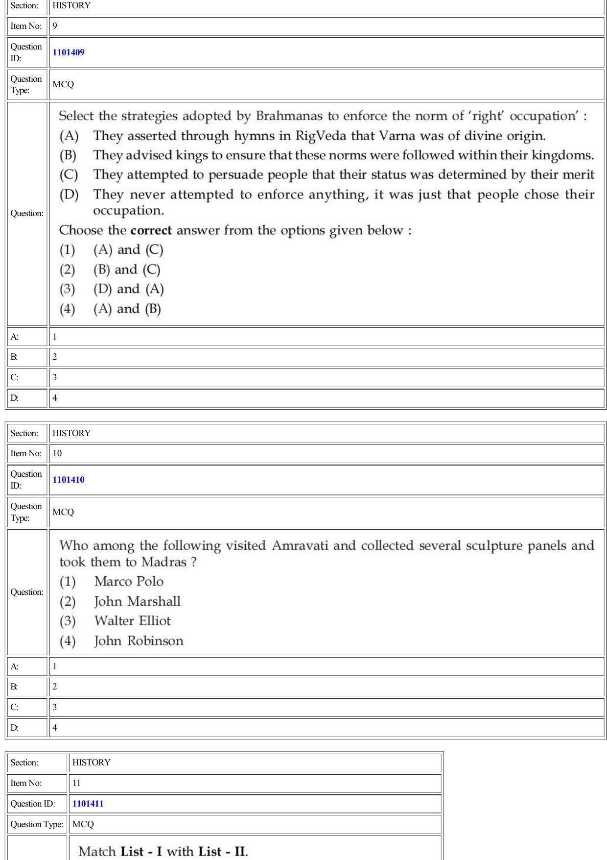 CUET 2022 Question Paper of History - Page 4
