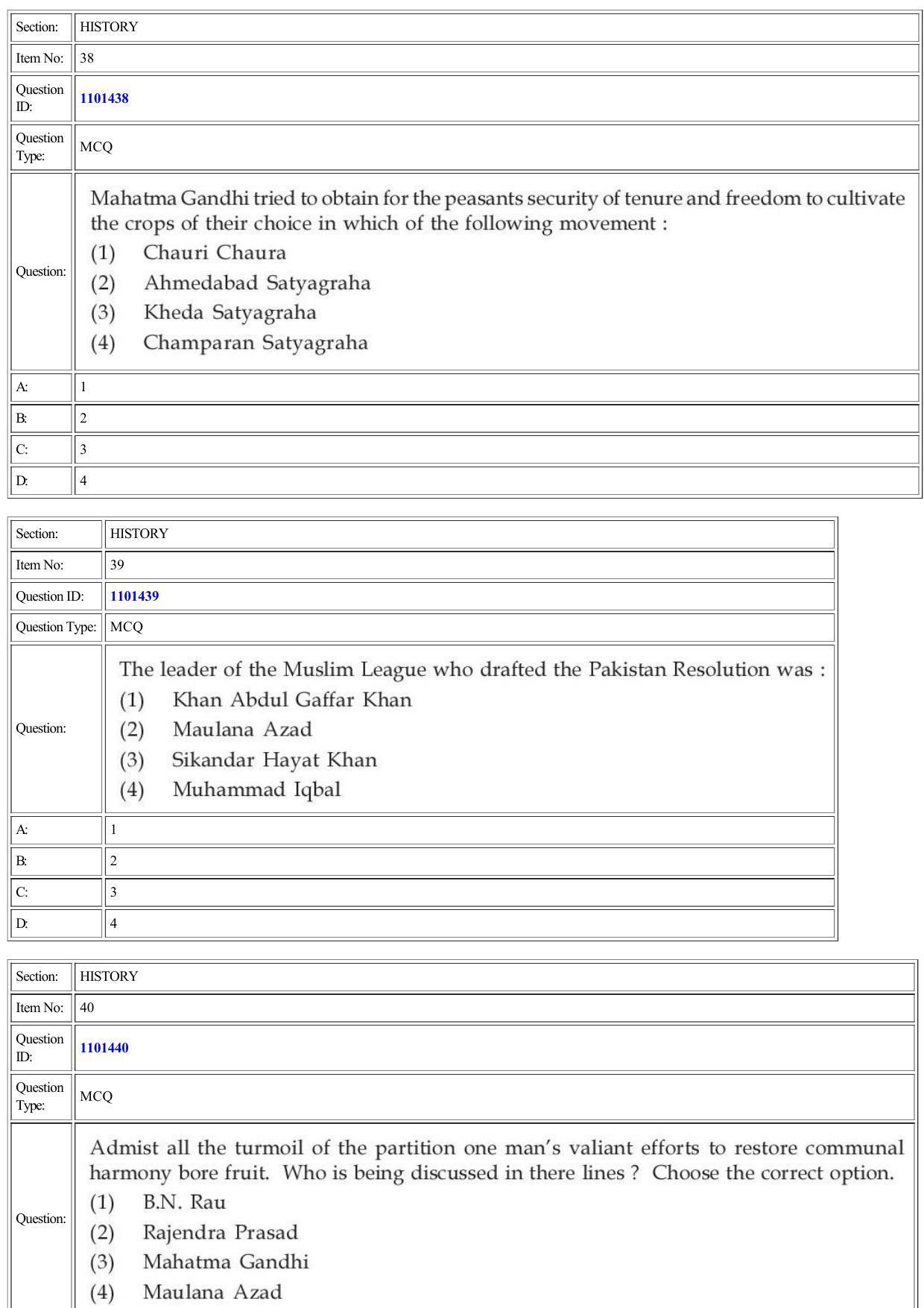 CUET 2022 Question Paper of History - Page 17