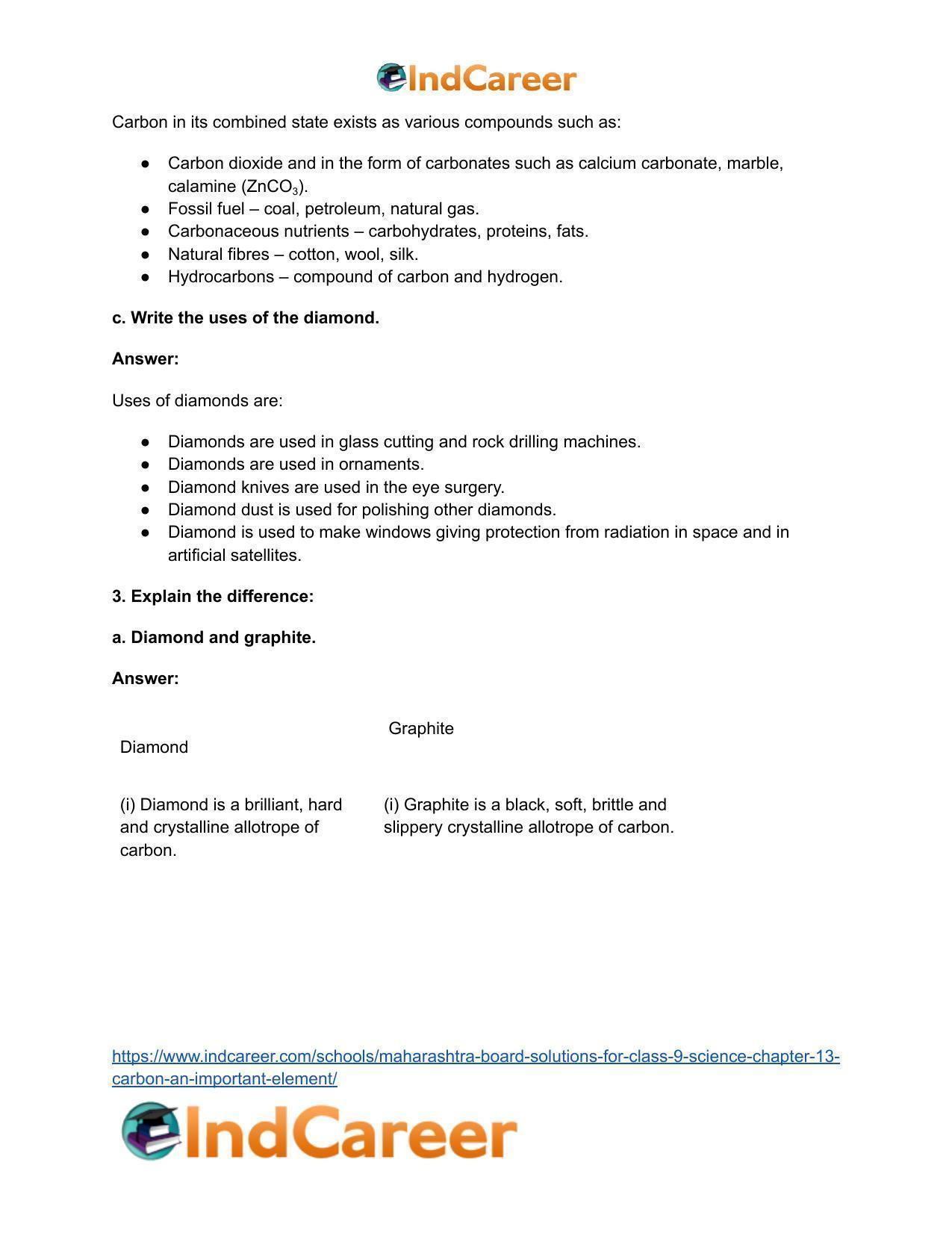 Maharashtra Board Solutions for Class 9- Science: Chapter 13- Carbon: An Important Element - Page 4