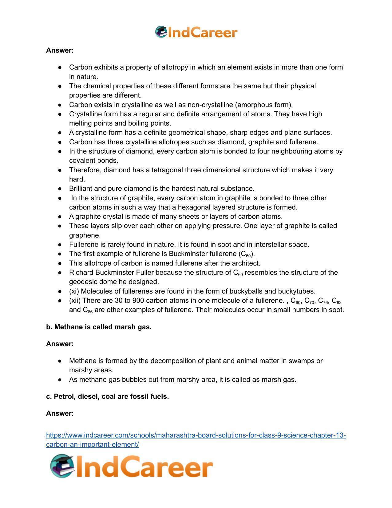 Maharashtra Board Solutions for Class 9- Science: Chapter 13- Carbon: An Important Element - Page 7