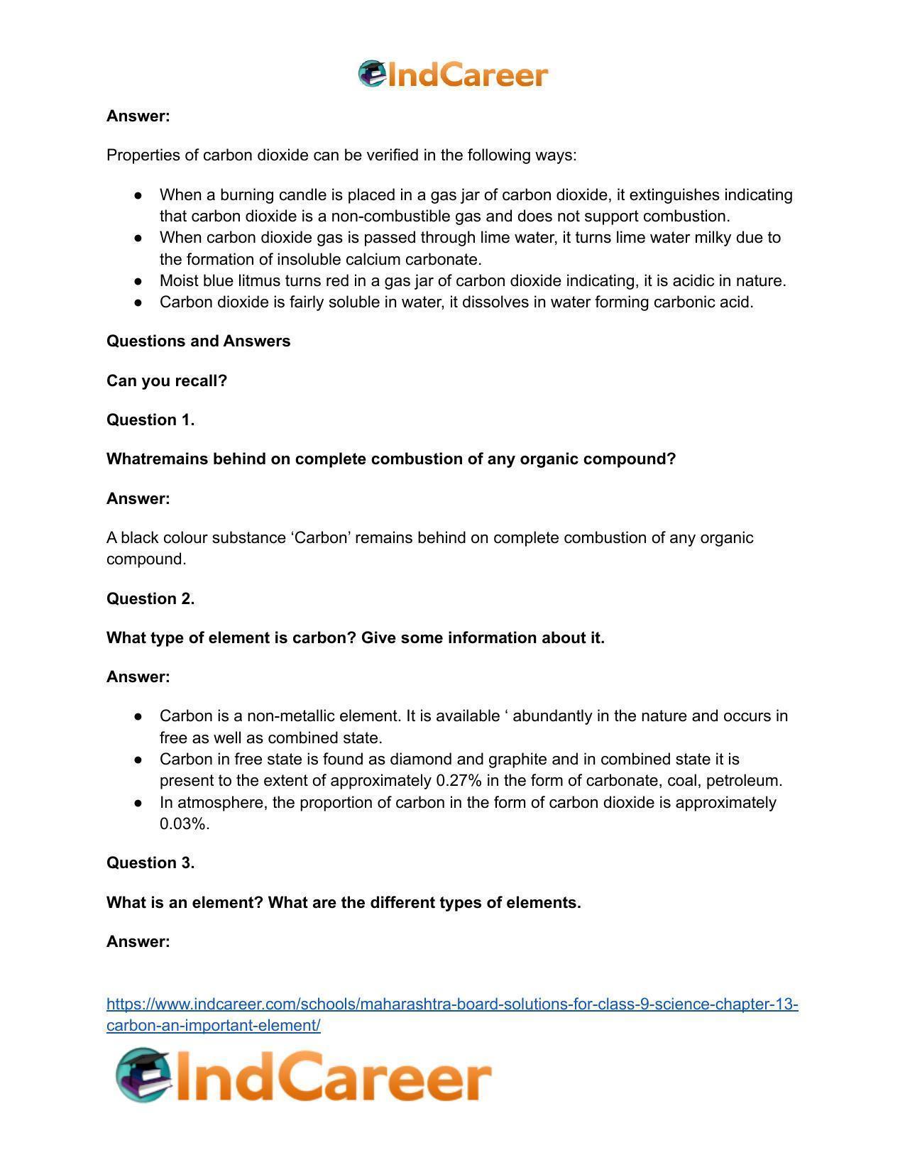 Maharashtra Board Solutions for Class 9- Science: Chapter 13- Carbon: An Important Element - Page 13