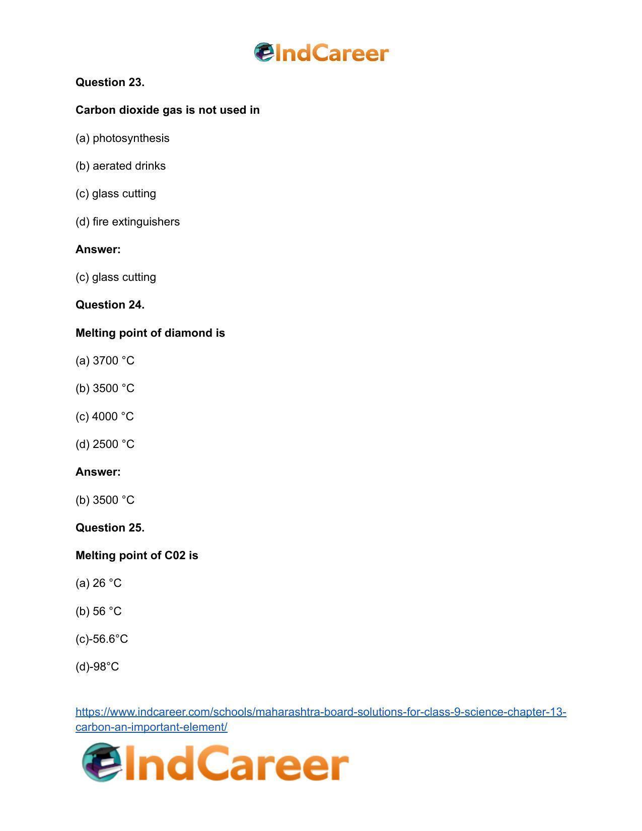 Maharashtra Board Solutions for Class 9- Science: Chapter 13- Carbon: An Important Element - Page 24