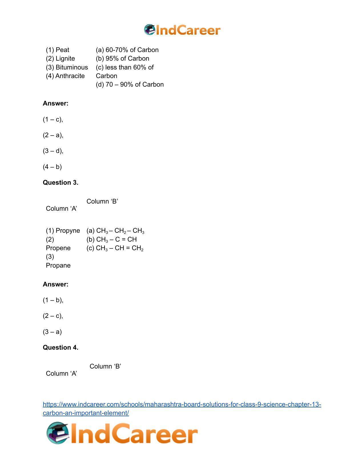 Maharashtra Board Solutions for Class 9- Science: Chapter 13- Carbon: An Important Element - Page 28