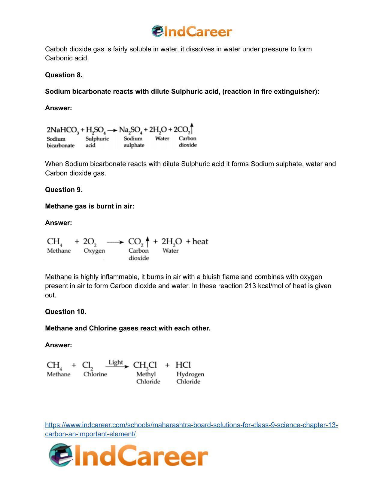 Maharashtra Board Solutions for Class 9- Science: Chapter 13- Carbon: An Important Element - Page 46